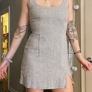 Abercrombie & Fitch black white checkered gingham 90s tank dress